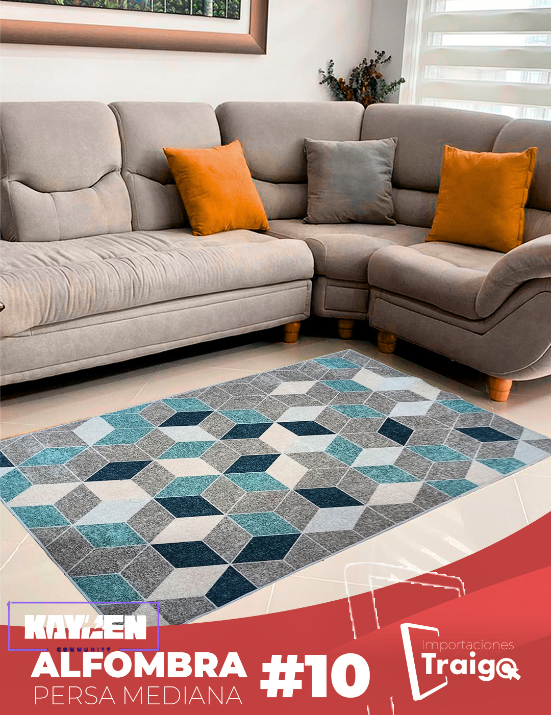 Alfombra Persa Mediana – Estilo Clásico, Suave y Elegante para Sala o Dormitorio 1mtx1.50mt