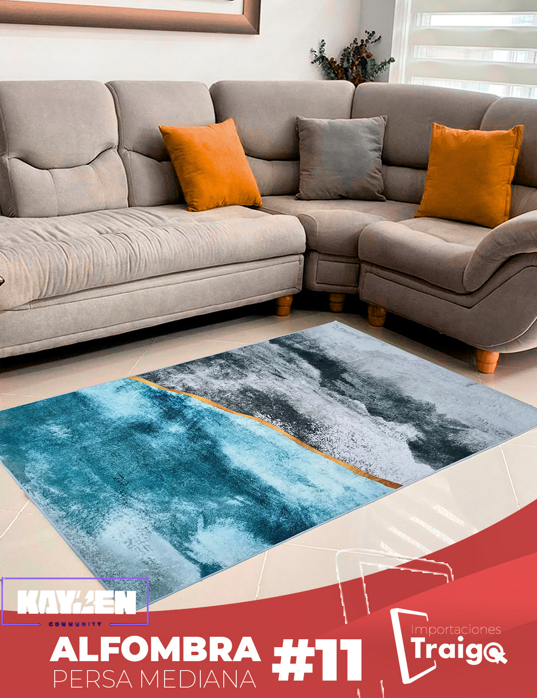 Alfombra Persa Mediana – Estilo Clásico, Suave y Elegante para Sala o Dormitorio 1mtx1.50mt