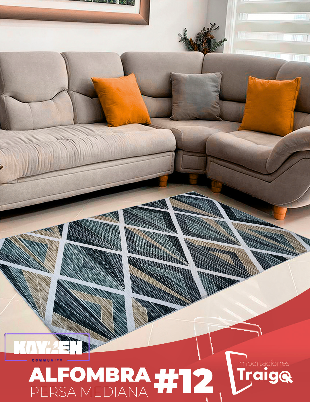 Alfombra Persa Mediana – Estilo Clásico, Suave y Elegante para Sala o Dormitorio 1mtx1.50mt