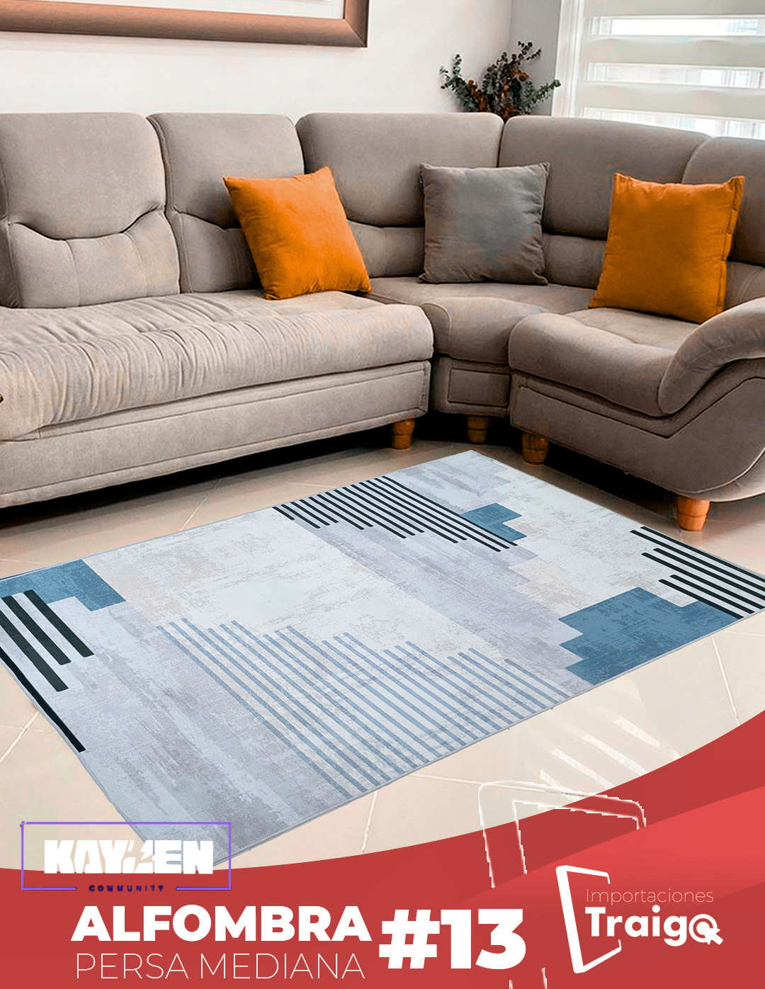 Alfombra Persa Mediana – Estilo Clásico, Suave y Elegante para Sala o Dormitorio 1mtx1.50mt