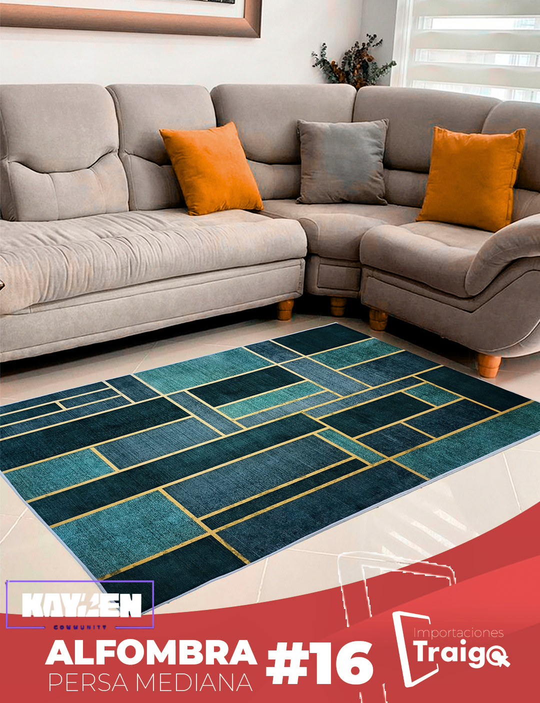 Alfombra Persa Mediana – Estilo Clásico, Suave y Elegante para Sala o Dormitorio 1mtx1.50mt