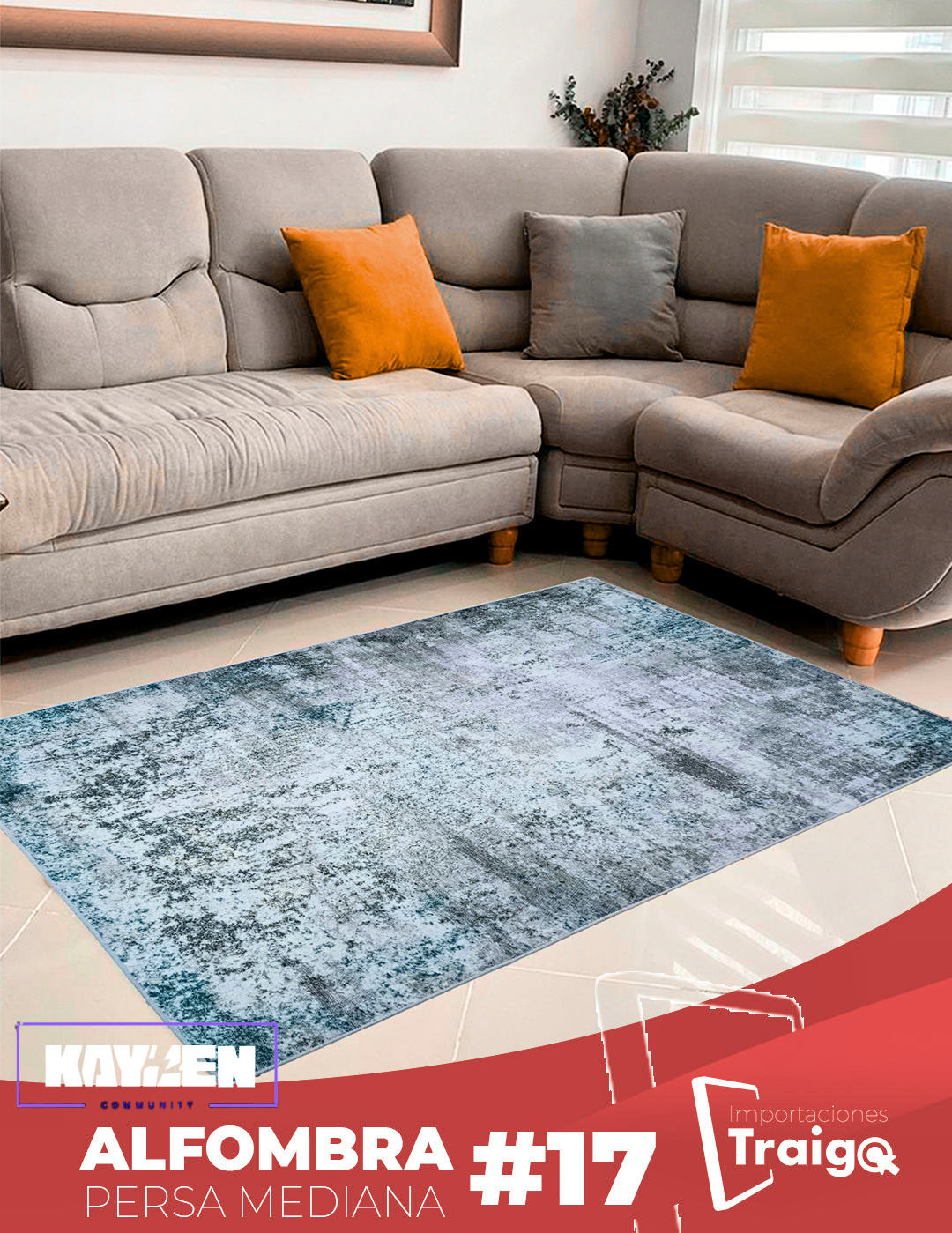 Alfombra Persa Mediana – Estilo Clásico, Suave y Elegante para Sala o Dormitorio 1mtx1.50mt