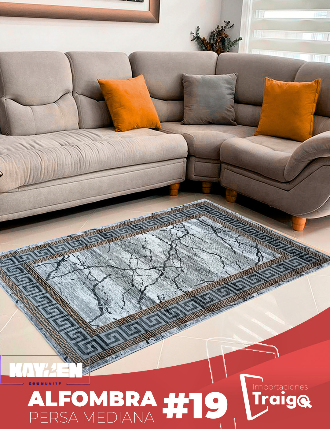 Alfombra Persa Mediana – Estilo Clásico, Suave y Elegante para Sala o Dormitorio 1mtx1.50mt