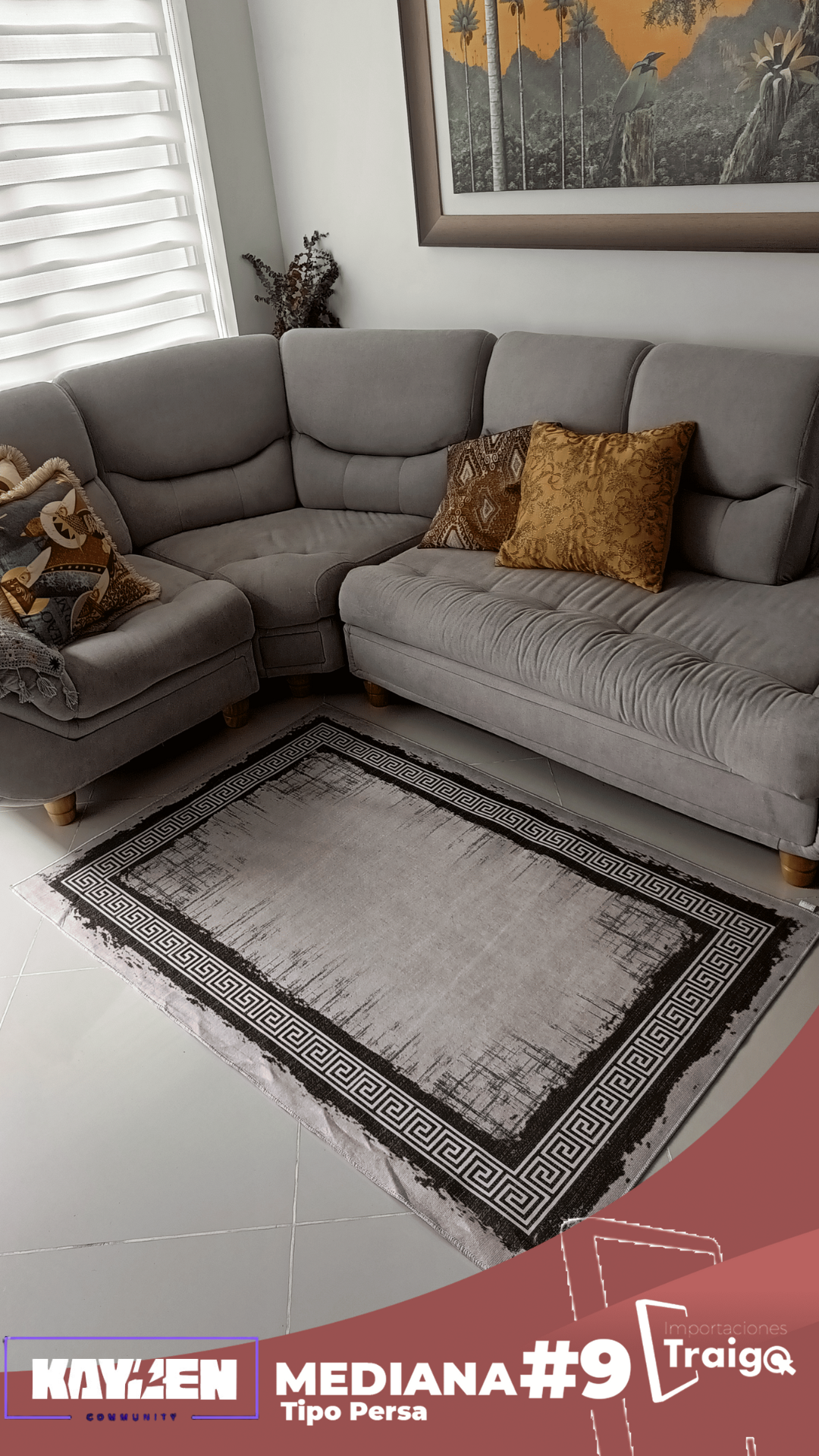 Alfombra Persa Mediana – Estilo Clásico, Suave y Elegante para Sala o Dormitorio 1mtx1.50mt